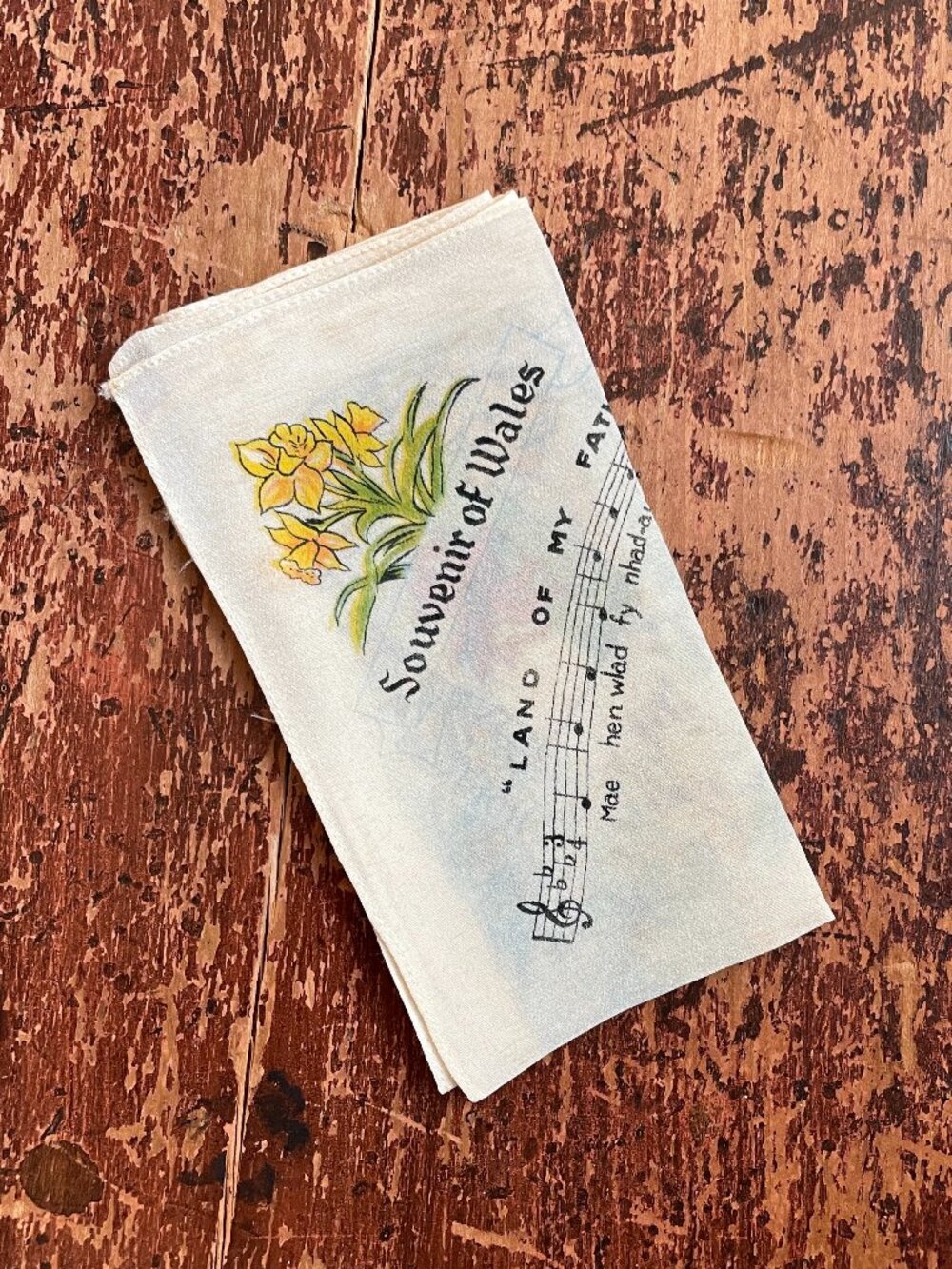 vintage Welsh handkerchief